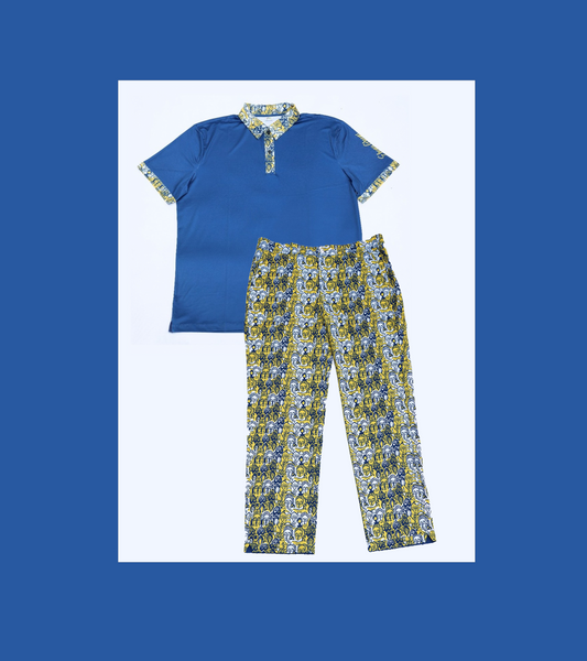 Apparel Set: Pant, Shirt- Blue - (Tribal Collection) image 0
